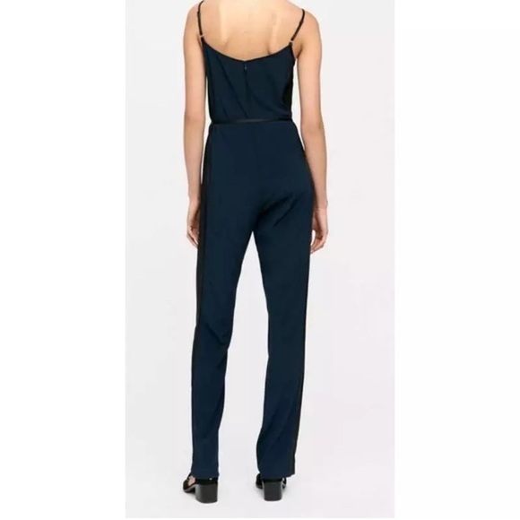 Rag & Bone Navy Rosa Silky Jumpsuit NWT Navy/Black Spaghetti Strap size 00 - Picture 3 of 12